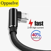 oppselve 90 degree micro usb cable fast charging charger phone data cord microusb cable for samsung xiaomi huawei type c cable