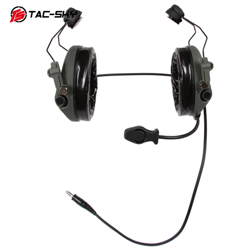 TS TAC-SKY TEAHEADSET Hi-Threat Tier 1 Tactical Helmet ARC Track Adapter Stand Version Noise Cancelling Walkie Talkie  Headset