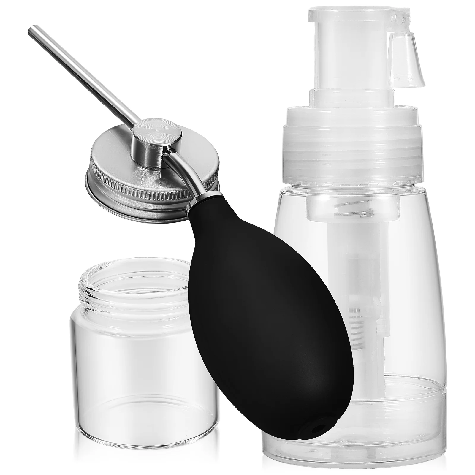 2pcs Powder Puffer Bottle Dry Powder Spray Bottle Hair Applicator Bottle Set for Hair Salon