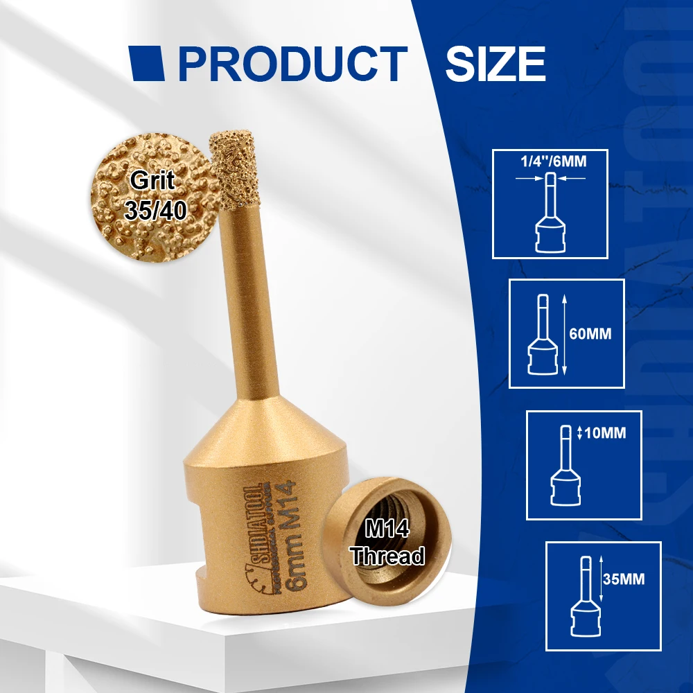 

Сверла SHDIATOOL для плитки 6/8/10/12/14/16 мм