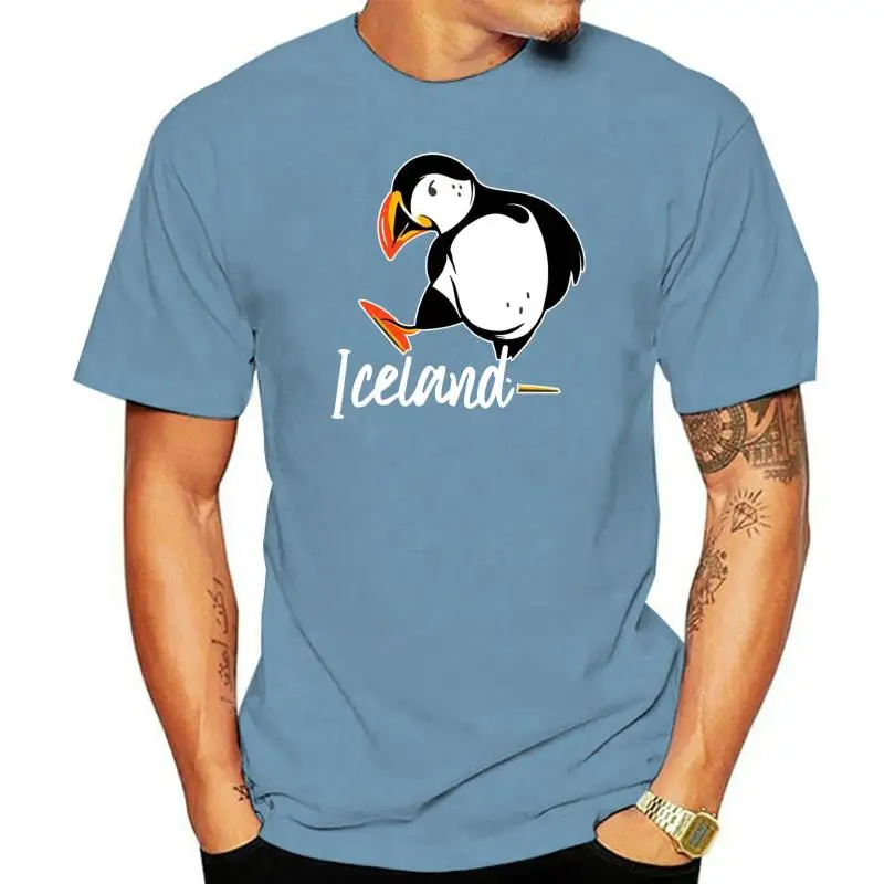 

Iceland Shirt With Puffin Bird T-Shirt For Men, Color Black, Navy, Size S-3Xl Harajuku Tee Shirt