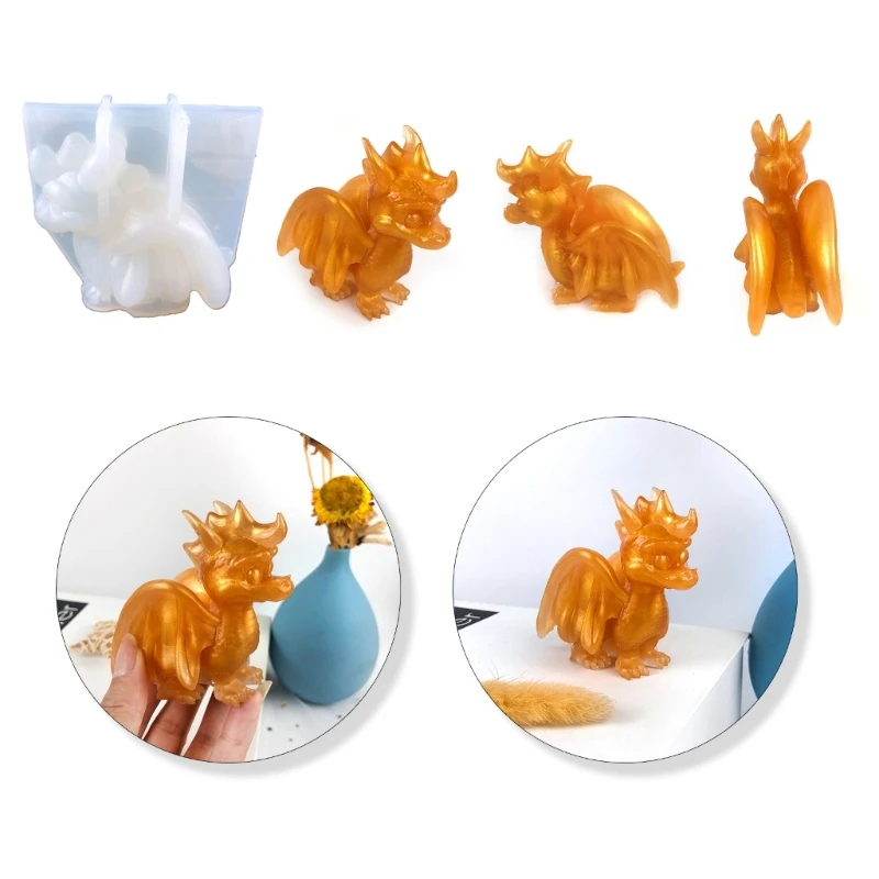 

3D Dragon Silicone Mold Desktop Ornament Epoxy Resin Molds Cake Decorating Tool