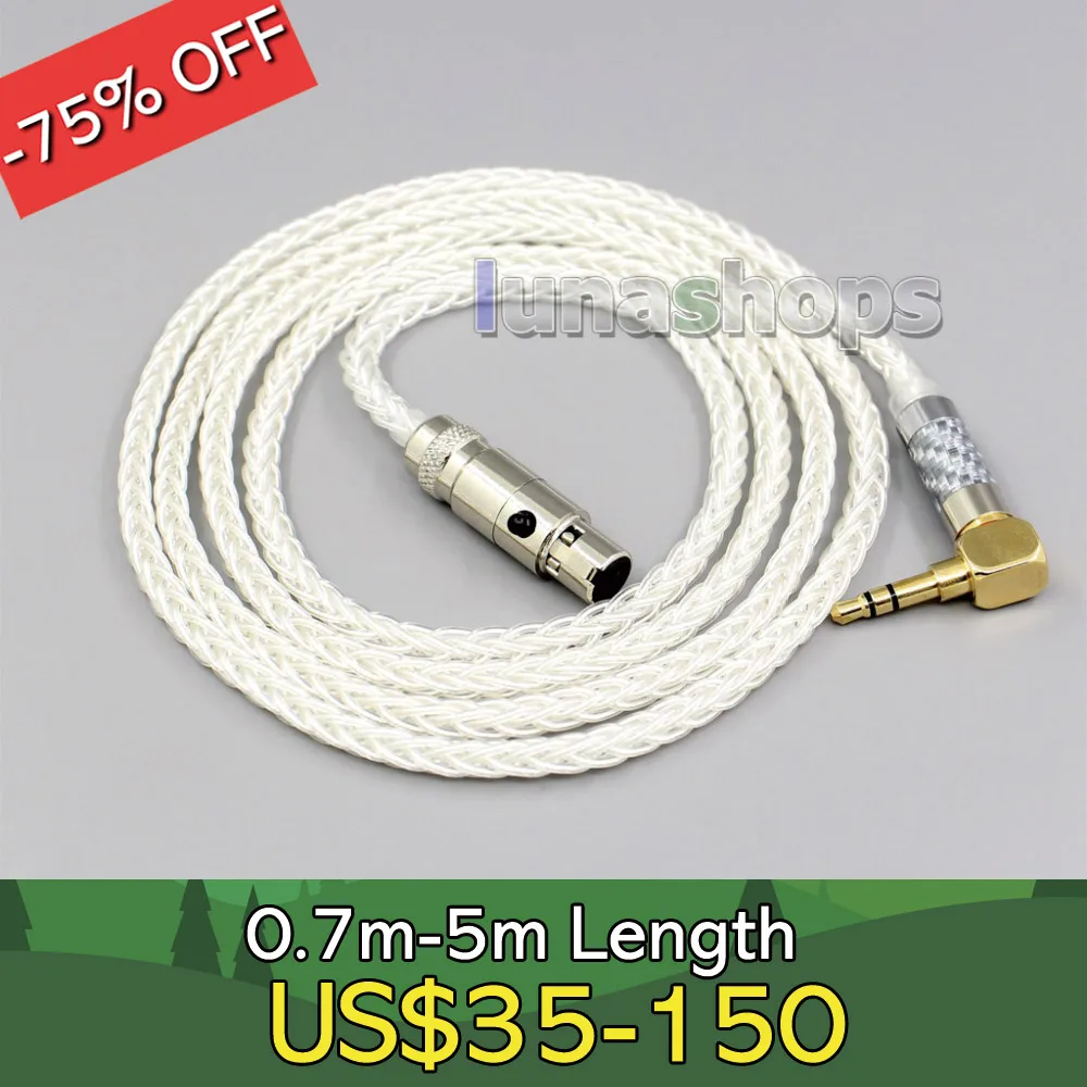 

8-жильный кабель для наушников 4,4 мм XLR 2,5 мм 99% чистого серебра для AKG Q701 K702 K271 K272 K240 K141 K712 K181 K712 Headphon LN006787