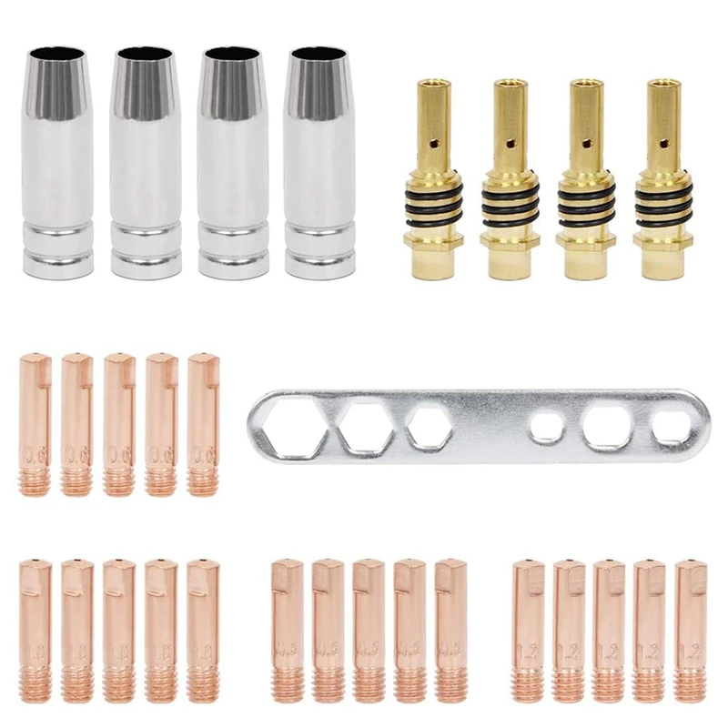 

Welding Accessories Ak-15 / Mb-15 Set Of 28 Gas Nozzles + Nozzle Holder + Current Nozzles For Mig Welding Torches