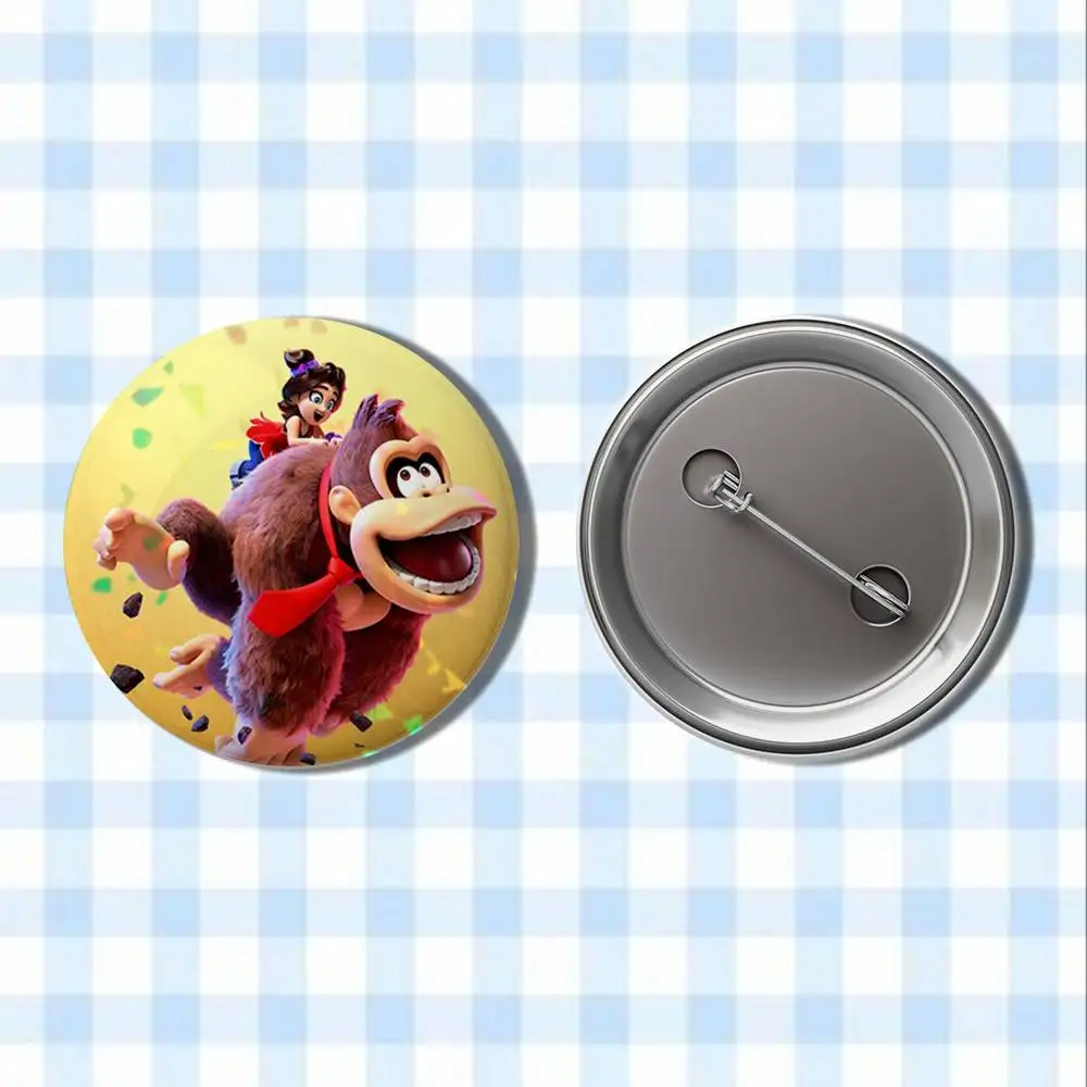 Фото D-Donkey Kong игровые значки на пуговицах, круглая креативная брошь на булавке, значок, сумка, декор, аксессуары для фанатов, подарки для друзей №4