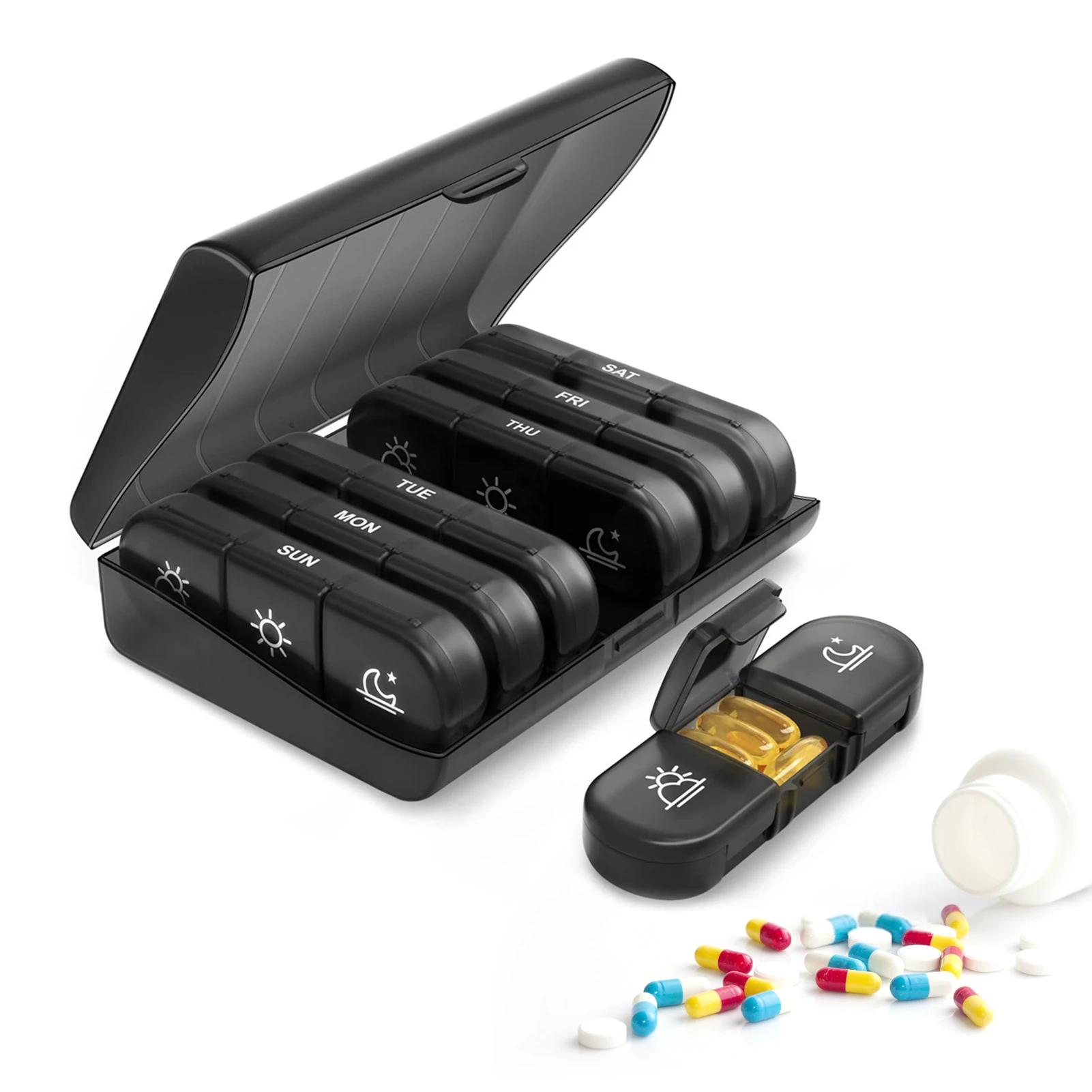 

Pill Medicine Vitamin Organizer Weekly Pill Separation Pill Box Open Design And Large Compartment To Hold Vitamin Cod Liver Oil