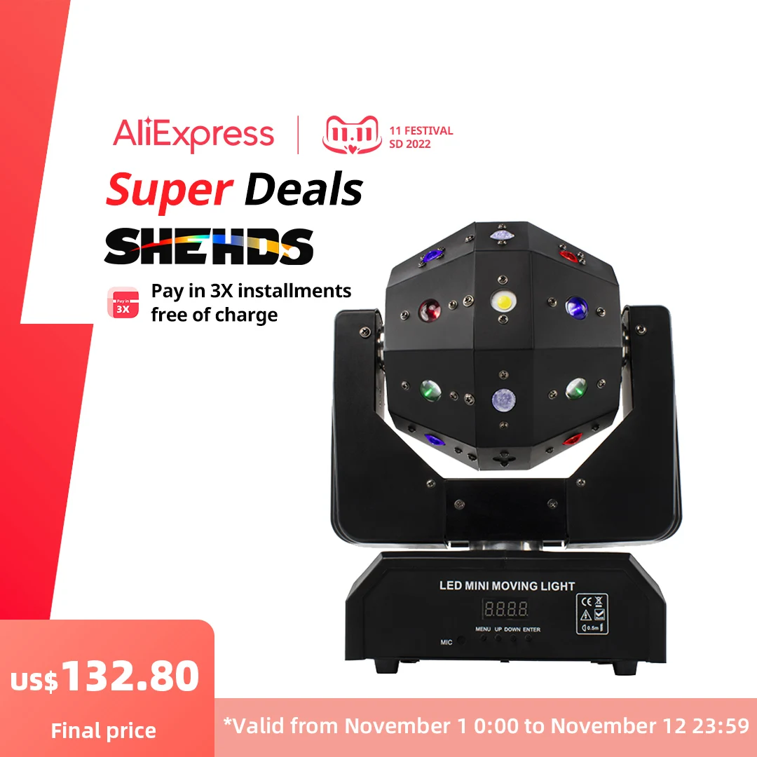 Купить 16X3W двойной луч света DMX512 движущаяся головка свет футбол лазерсветильник свет DJ бара вечерние шоу сцсветильник 16X3W SHEHDS