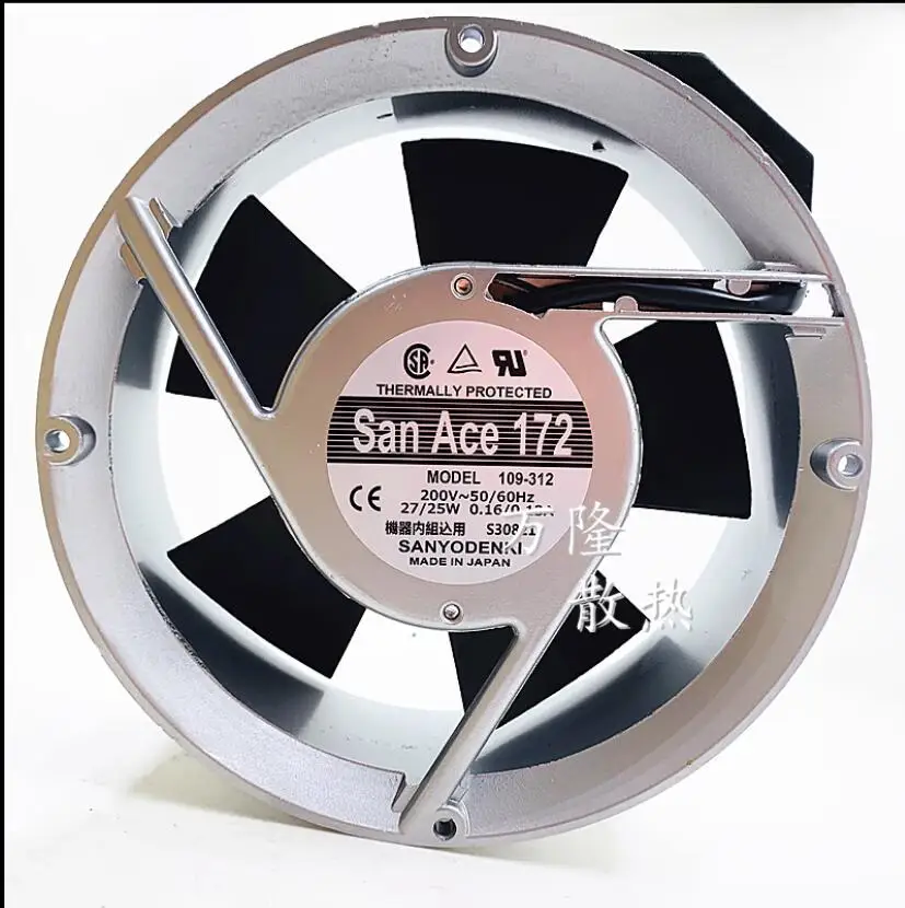 

Sanyo Denki 109-312 DC 200V 0.16A 172x172x51mm вентилятор охлаждения сервера