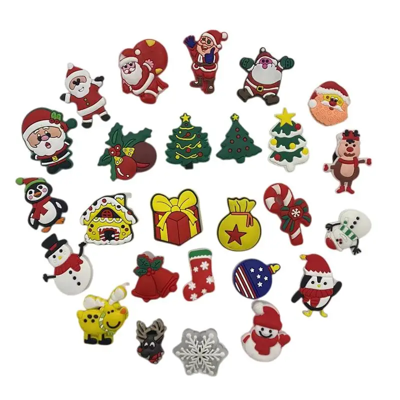 36Pcs/set Christmas Series Shoe Charms Buckle Shoe PVC Accessories For Croc Jibz Kids Party Gift