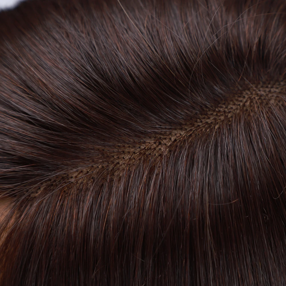 Короткие коричневые парики-фаллоимитаторы UNA смешивают человеческие волосы