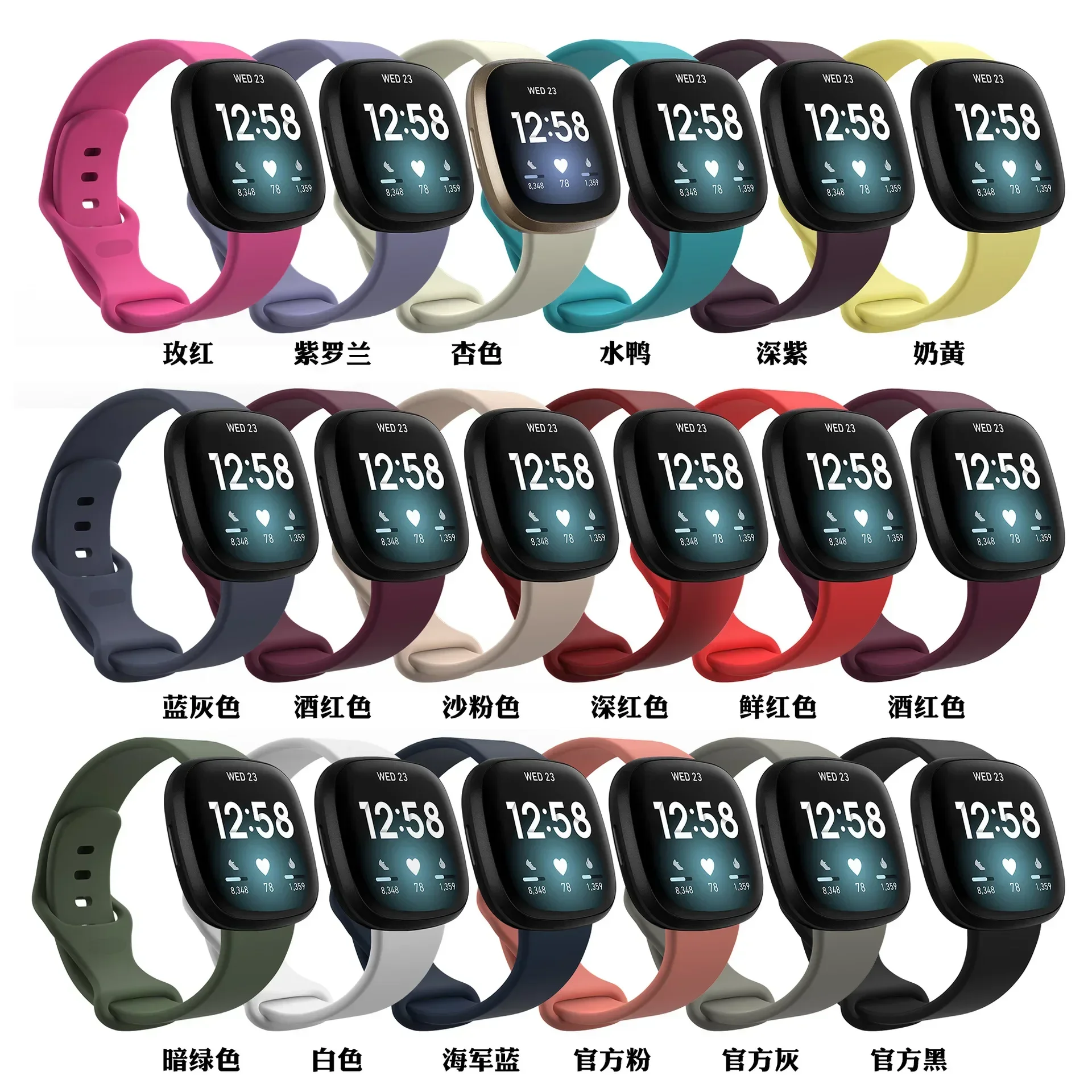 Фото Силиконовый ремешок для Fitbit Versa 3, мягкий ремешок для умных часов Correa, спортивный браслет Fit bit Versa 4 Sense 2, аксессуары для ремешка для часов №4