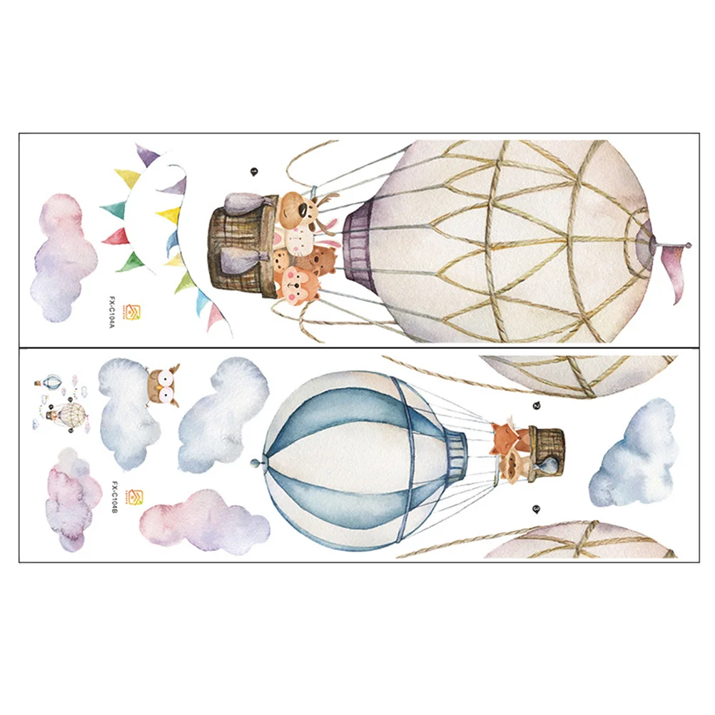 

1 Sheet Hot Air Balloon Cartoon Animal Lovely Background Sticker Decor
