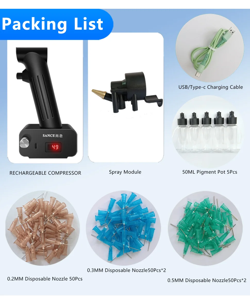 

SHANGSE No-Clean комплект аэрографа-30PSI перезаряжаемый беспроводной быстрый спрей портативные инструменты для рисования моделей реставрация мебели