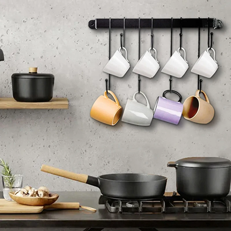 Товар для стены: Крючки-Вешалки чашек кофе черного цвета 17 дюймов подвесной