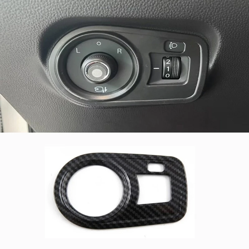 

ABS Carbon Fiber Scratch Resistant Headlight Adjustment Light Switchs Decorative Frame Trim Sticker for MG4 EV 2022-2024