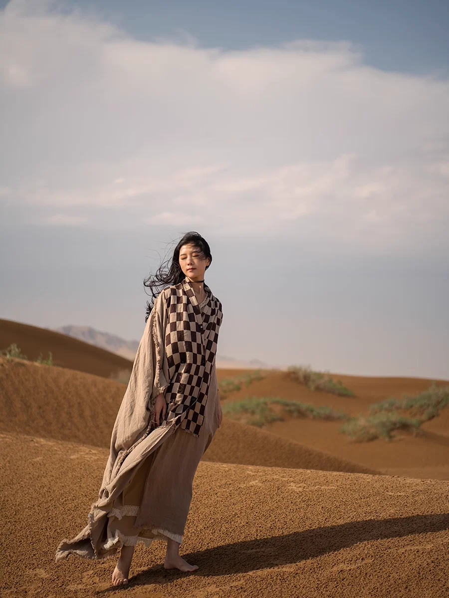 TIYIHAILEY/бесплатная доставка; Модное хлопковое пальто для женщин; Свободная верхняя одежда; Длинный Национальный клетчатый Тренч с кисточками TIYIHAILEY/бесплатная доставка; Модное хлопковое пальто для женщин; Свободная верхняя одежда; Длинный Национальный клетчатый Тренч с кисточками