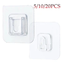 51020pcs double sided adhesive wall hooks hanger strong transparent suction cup sucker wall for kitchen bathroo