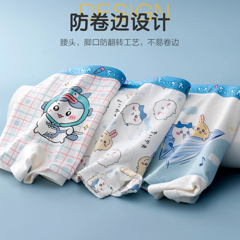 4 шт. детские трусики Chiikawa хлопковые шорты-боксеры для девочек с героями