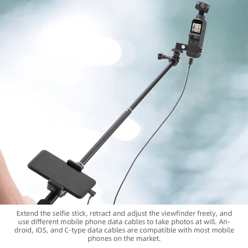 Селфи-палка для DJI OSMO Pocket 2 ручной карданный стабилизатор кабель телефона зажим