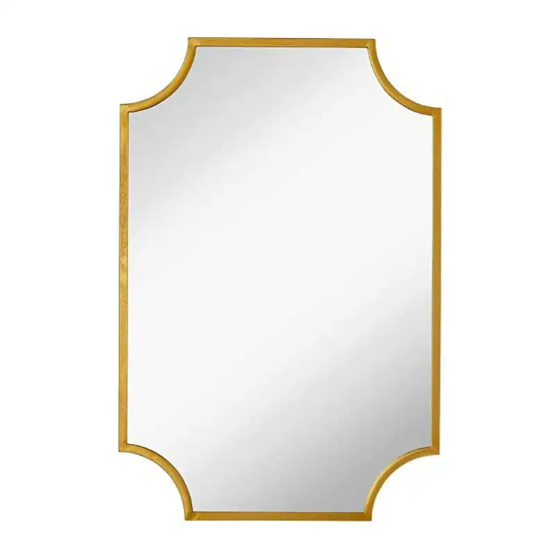 

Framed Mirror - Wall-Mounted Scalloped Mirror 30 X 40 Inches - Decorative Gold