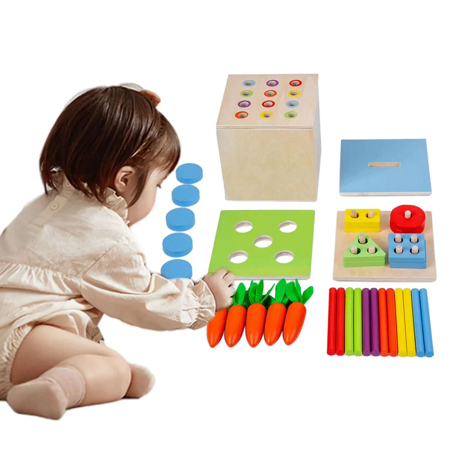 

Object Permanence Box Matching Shape Game Sorting Stacking Toys for Children