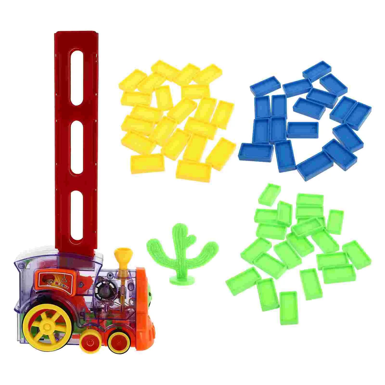 

1 Set of Children Transparent Domino Train Toy Small Train Toy Kids Education Toy