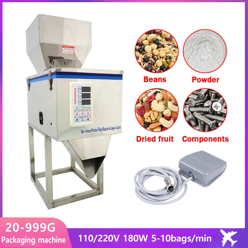 

999G Automatic Weighing Granule Powder Filling Machine Tea Granule Quantitative Seeds Salt Rice Hardware Packaging Machine