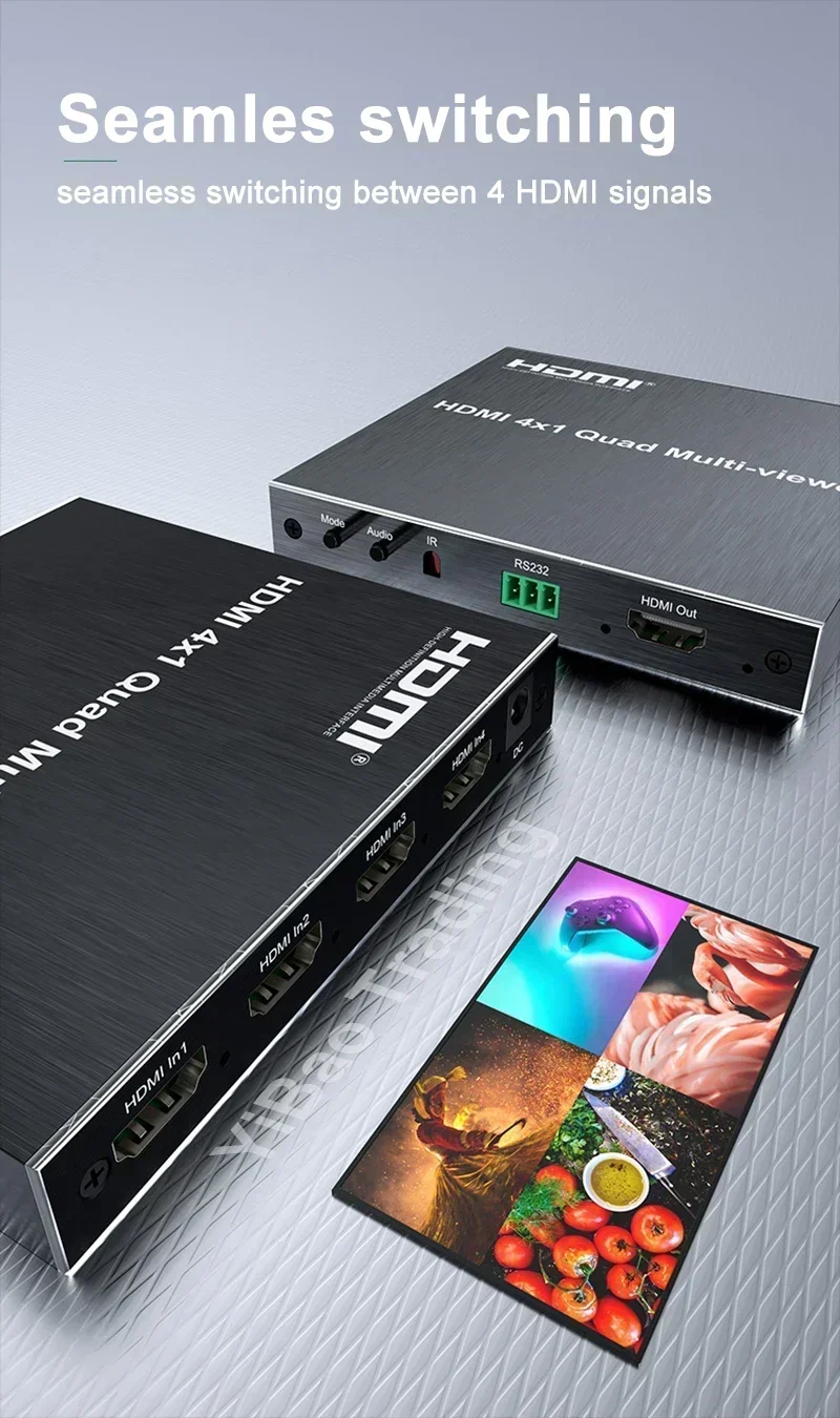 Фото Мультивьювер HDMI 4x1 (4 входа, 1 выход) для сегментации экрана, бесшовный коммутатор HDMI для PS4, PS5, камеры, ПК и телевизора №4