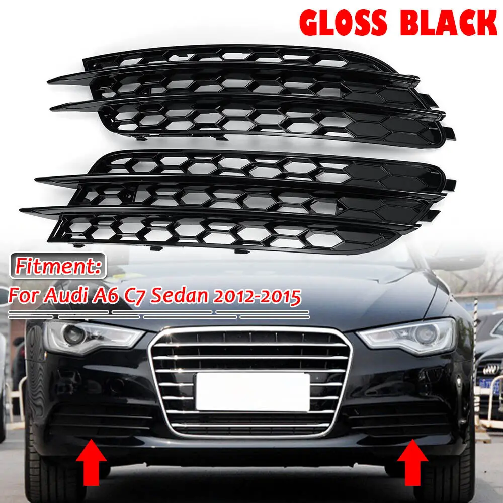 

1 пара, Решетка переднего бампера для Audi A6 C7 Sedan 2012-2015