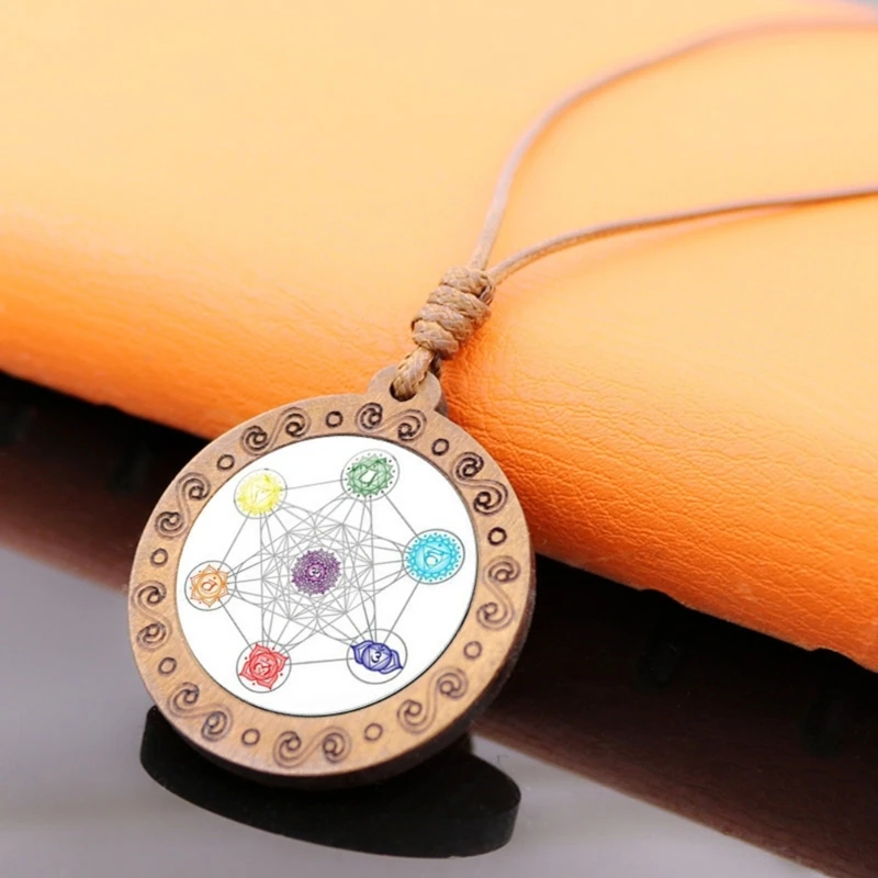 Деревянный кулон с гексаграммой ожерелье сакральная геометрия амулет Шри Янтра