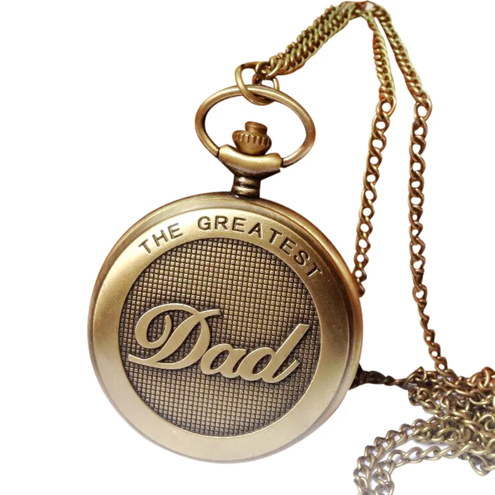 

Design Pocket Watch Unique Gifts Unisex Fob Clock Vintage Chain Retro The Greatest Pocket Watch For Grandpa Dad Gifts Relogio Ma