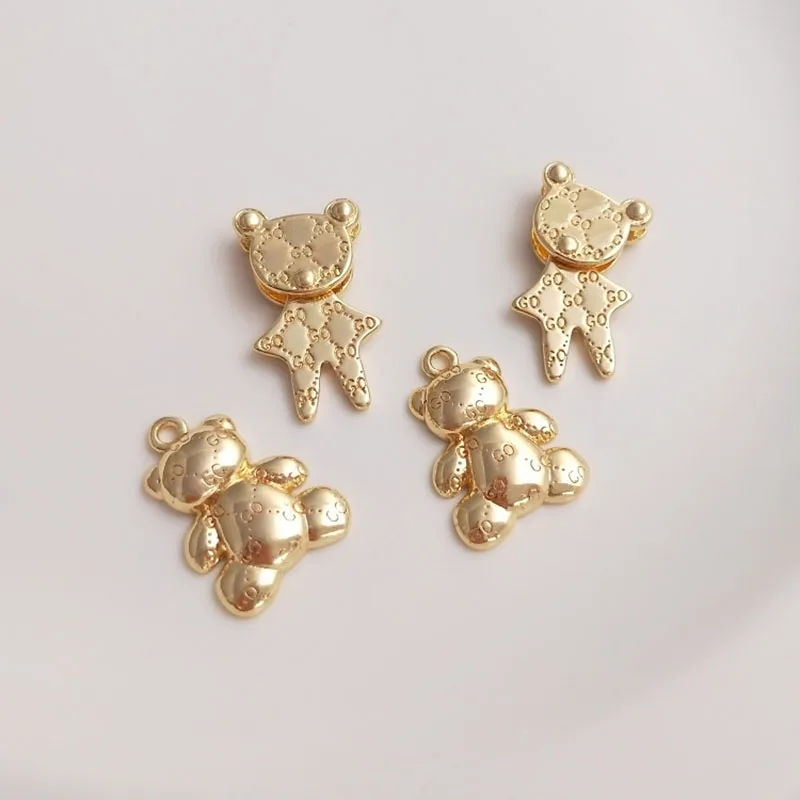 

1Pcs Cute Little Bear Pendant Necklace For Women Cartoon Shake Head Bear Handmade DIY Jewelry Bracelet Accessories