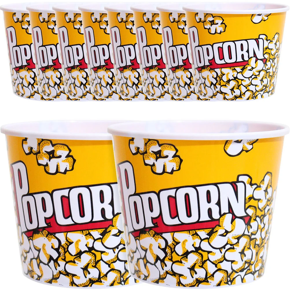 

10 Pcs Popcorn Bucket Snack Box Bowl Reusable Cookie Containers Gift Cake Candy Party Cup Pp Kids Child