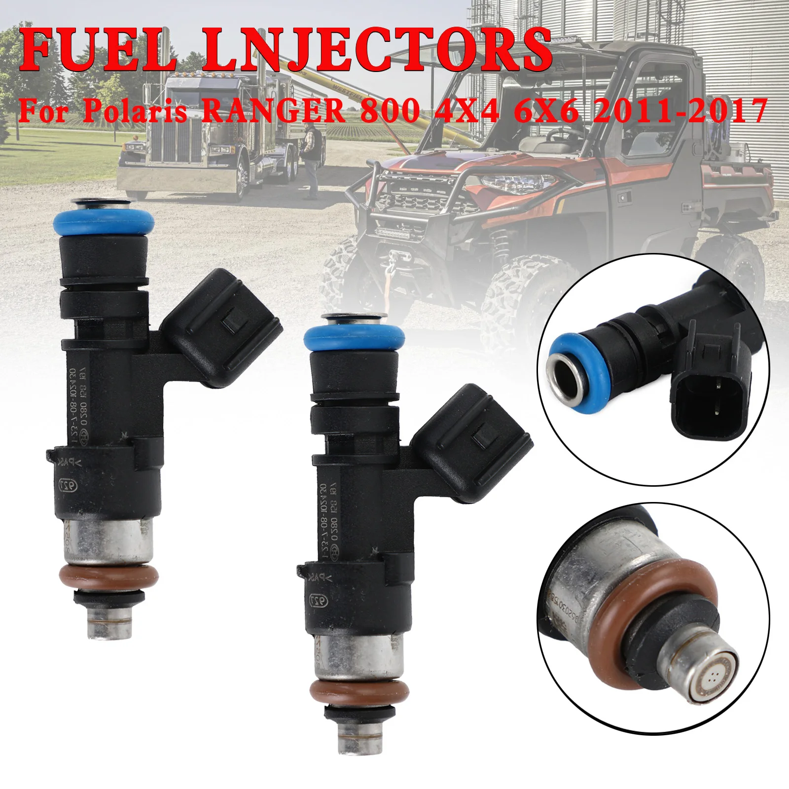 

Areyourshop 2PCS Fuel Injectors for Polaris Ranger XP 800 1204318 0280158197 GX1111IJ117XG 1204319 Motor Accessories
