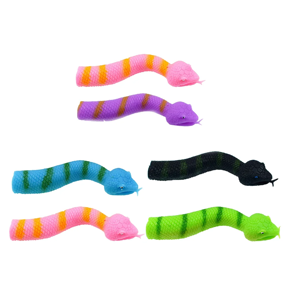 

6pcs Snake Finger Puppets Life Snake Toys Artificial Snake Trick Props Disgusting Toys for Party Decoration Supplies Favors Gift