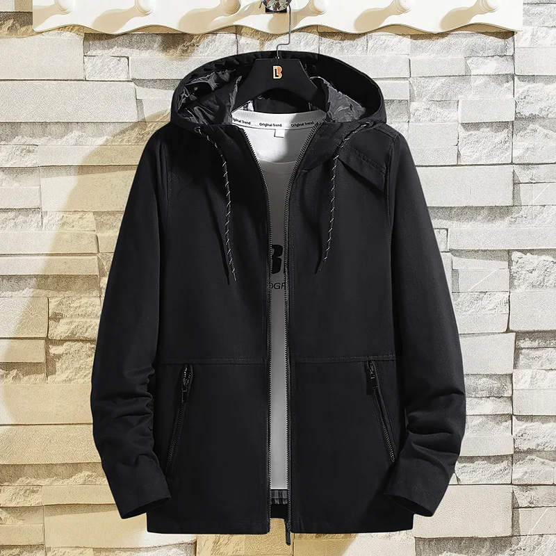 Куртка Мужская одежда Верхняя Весна и осень Корейская мода Куртка-карго Капюшон