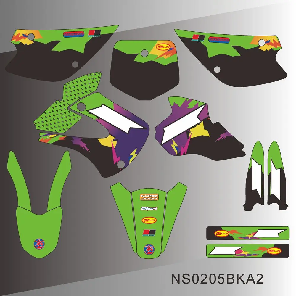 

Наклейки с полной графикой для мотоцикла KAWASAKI KX80 KX 80 1998 1999 2000, индивидуальный дизайн, номер NS0205BKA