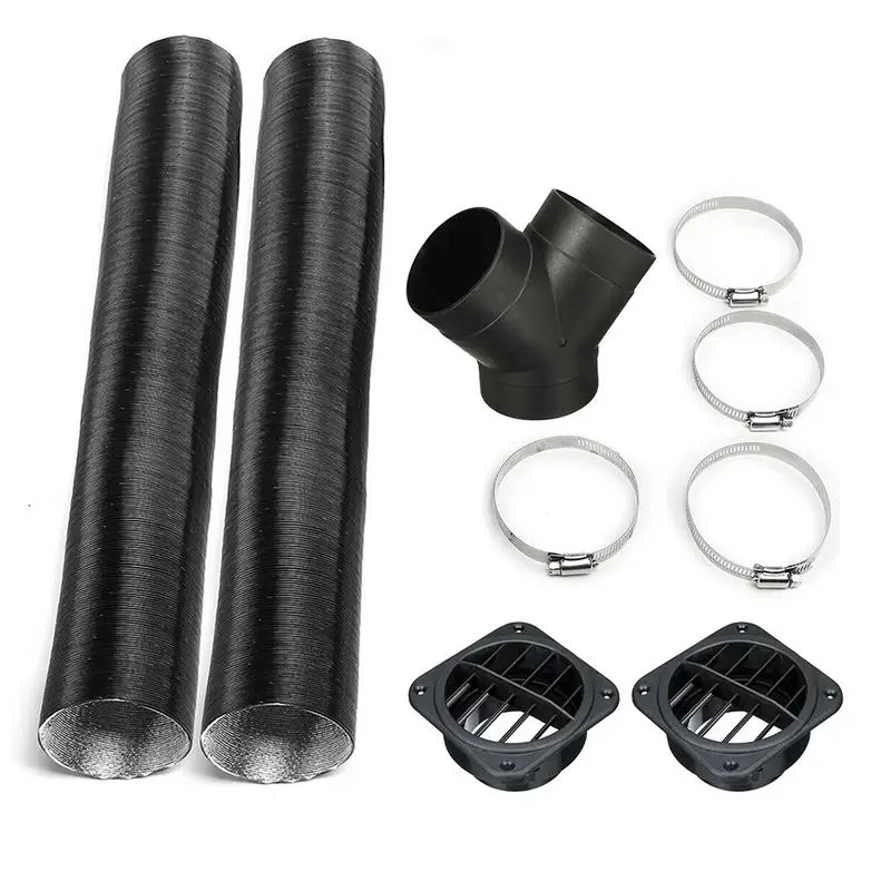 

Heater Pipe 75mm Car Auto Heater Pipe Duct T Type Y Warm Air Outlet Vent Hose Clips Set For Parking Heater For Webast
