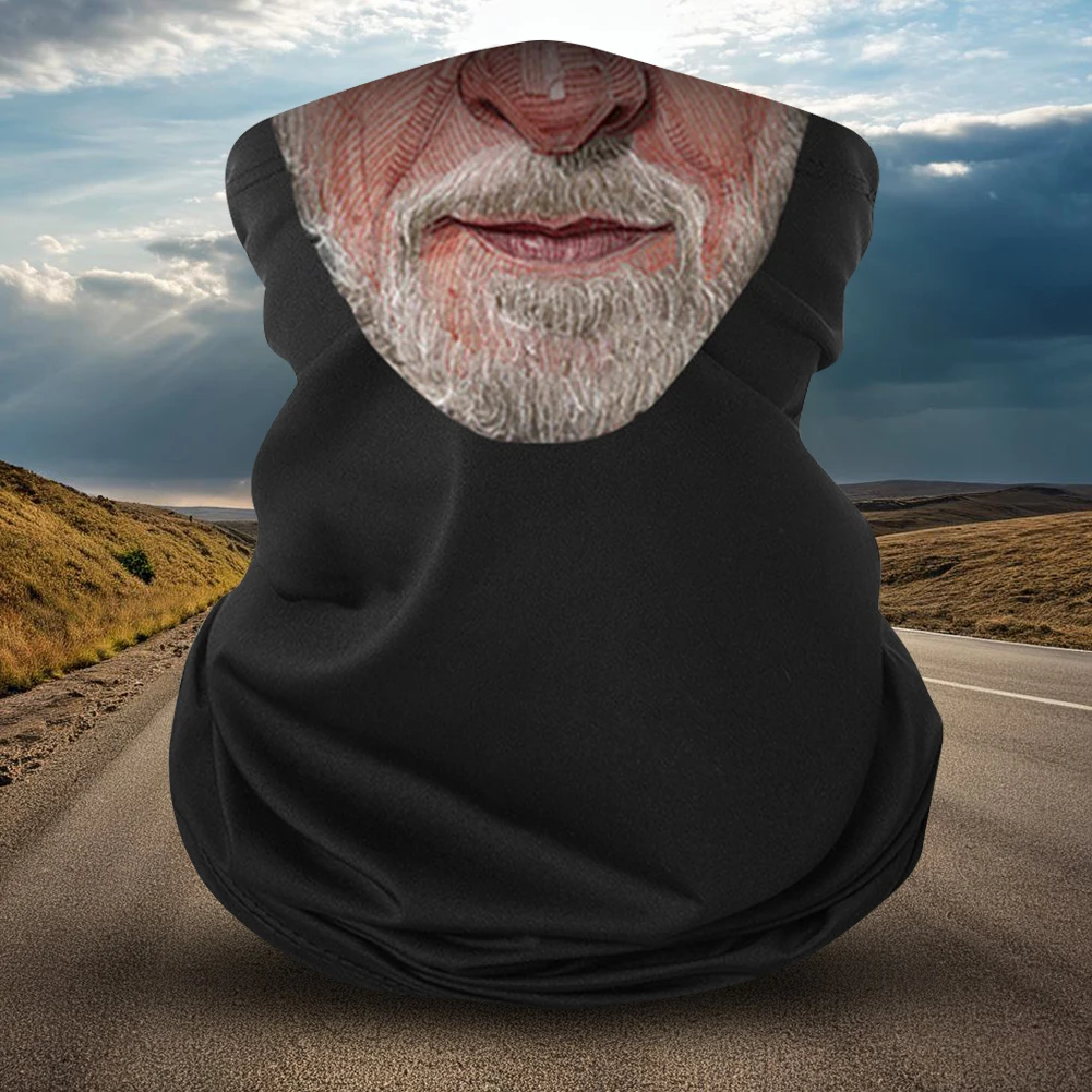 Хэллоуин Борода Стары мужская маска с принтом Дышащий шарф для верховой езды