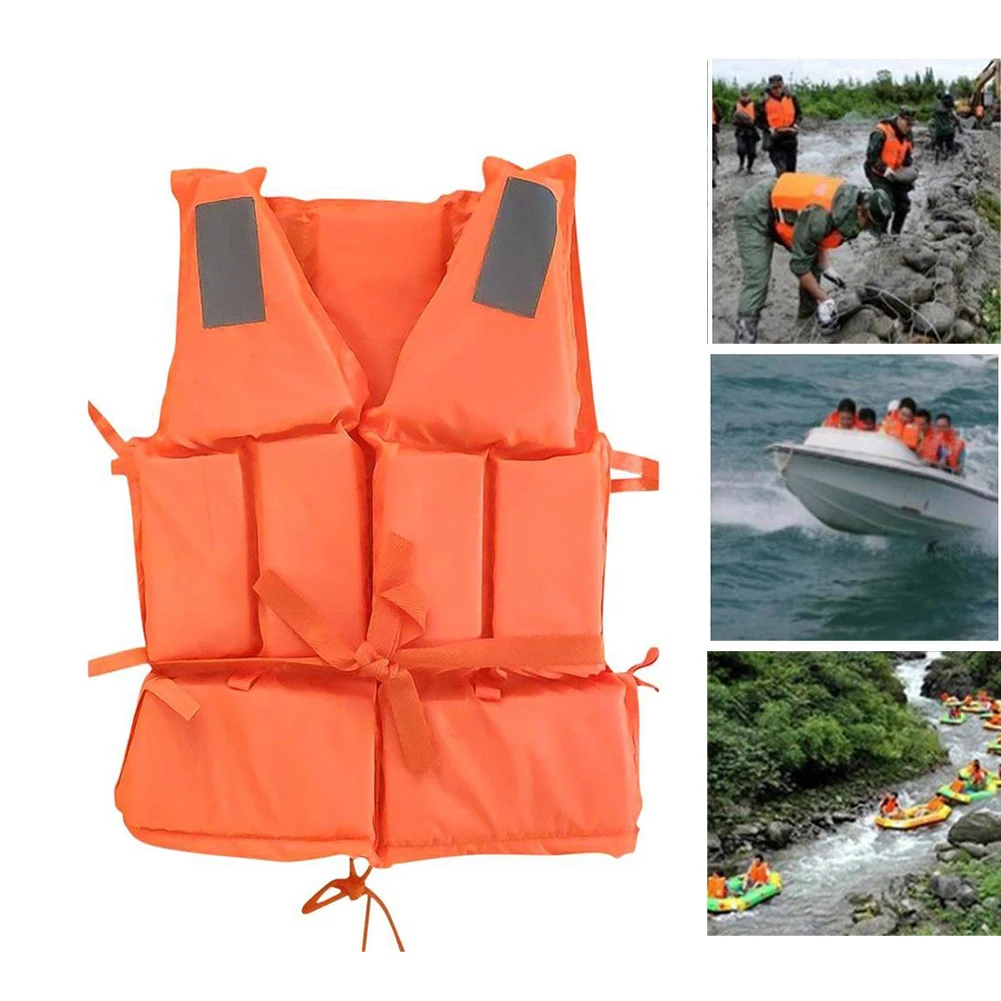 

New Orange Adult Life Jacket Lightweight Foam Flotation Swimming Life Jacket Vest With Whistle Kayaking Boating Drifting Vest