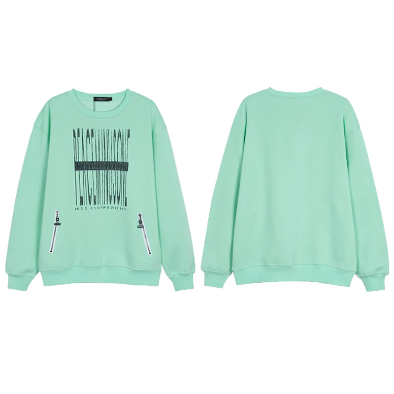 

Свитшот Bigbang Peaceminusone, повседневный светло-зеленый бархатный свитер для мужчин и женщин, футболка с длинным рукавом для пар, верх