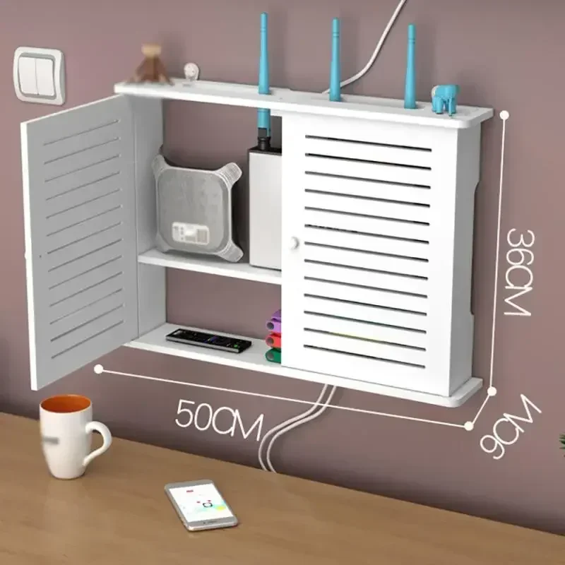 

Большой Беспроводной Wi-Fi, полка для маршрутизатора хранения Коробки кабель Мощность плюс проволочный кронштейн дерево-Пластик настенный разъем платы DIY домашний декор