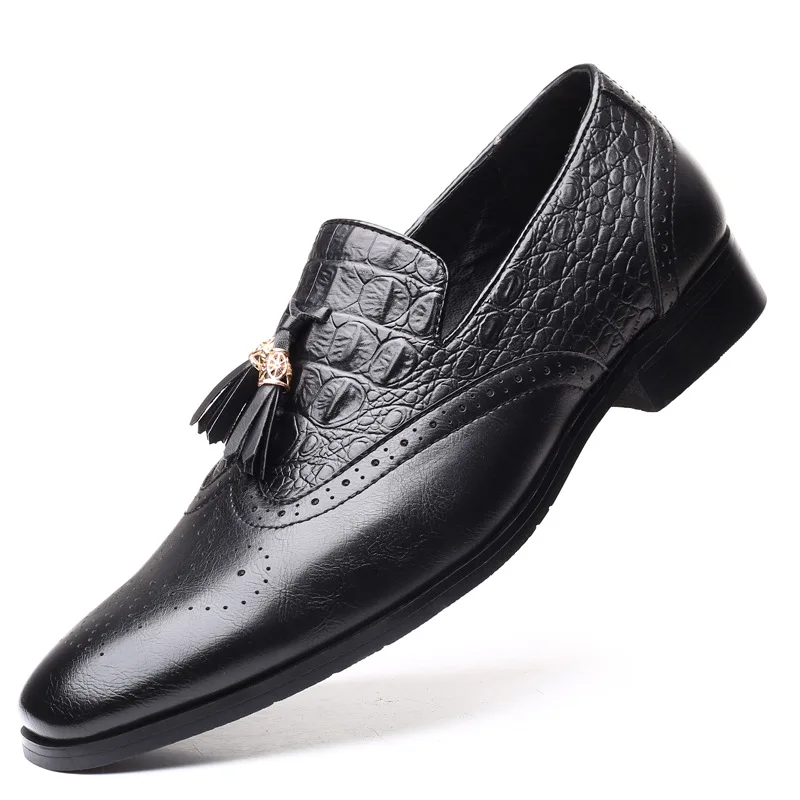 

Мужские туфли из крокодиловой кожи, коричневые Классические формальные классические туфли, оксфорды, свадебные туфли с острым носком, модель 2023 года