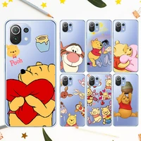 disney cute pooh bear for xiaomi civi mi poco x3 nfc f3 gt m4 m3 m2 x2 f2 pro c3 f1 soft tpu transparent phone case capa