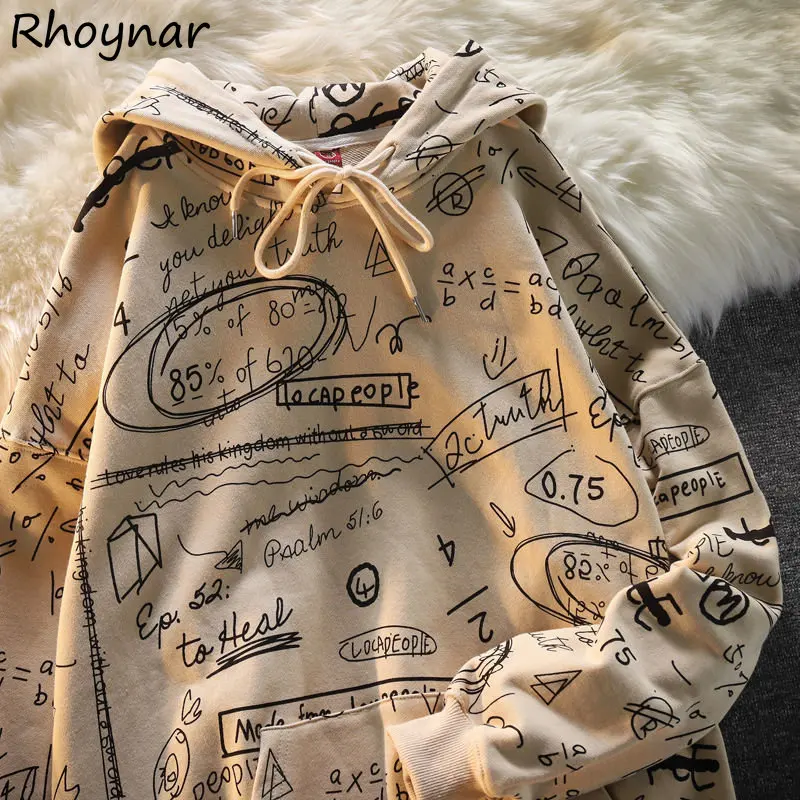 

Худи женское с принтом граффити, уличная одежда для подростков, унисекс, с карманами спереди, для колледжа, мешковатая эстетичная одежда Y2k