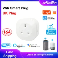 16a wifi smart plug uk for tuya timer power monitor outlet socket smart life app remote control works with alexa google home