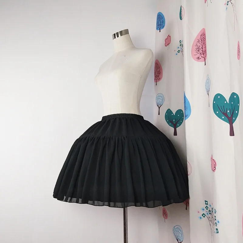 

Adjustable Black White Skirt Support Cosplay Daily Fishbone Lolita Violent Carmen Petticoat Soft Girl Skirt