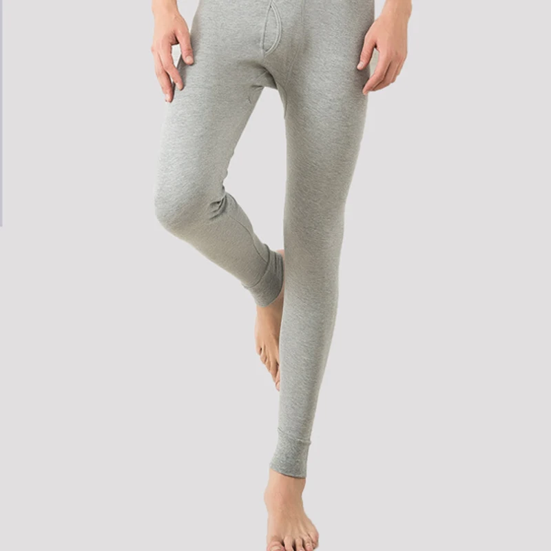 Fashion Thermal Underwear For Men 100%Cotton Long Johns Elastic Thermal Bottoms Underwear Mens Warm Thermo Leggings Long Pants