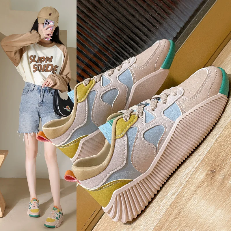 New Retro Casual Shoes For Women 2023 Sneakers Spring Platform Sneaker Round To Zapatos De Mujer Zapatillas Scarpe Da Donna