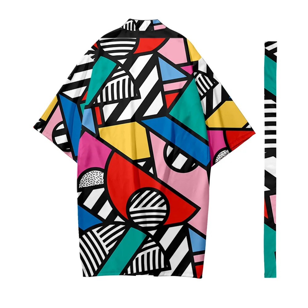 Традиционное японское этническое длинное кимоно для мужчин кардиган женское с